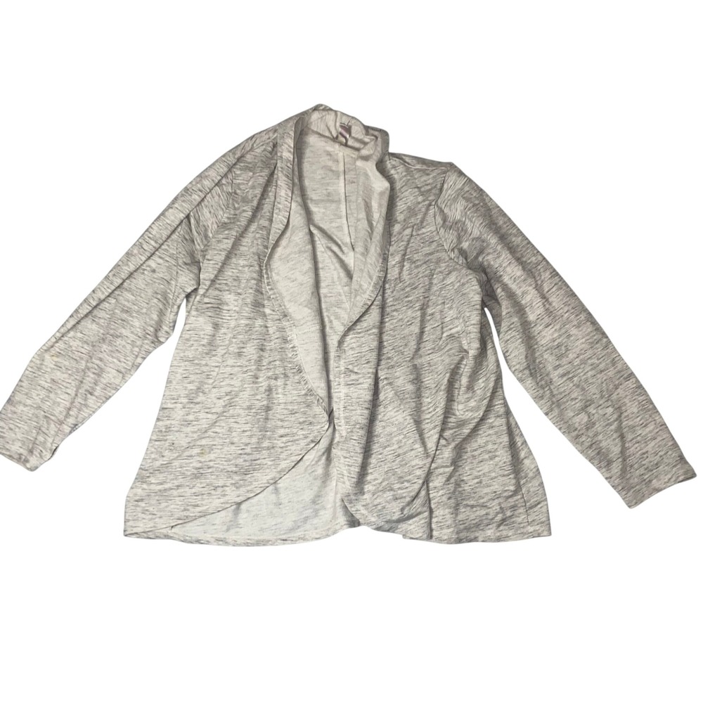Just My Size Active Womens Plus 22/24 Heather Grey Open Front Cardigan‎ Shawl